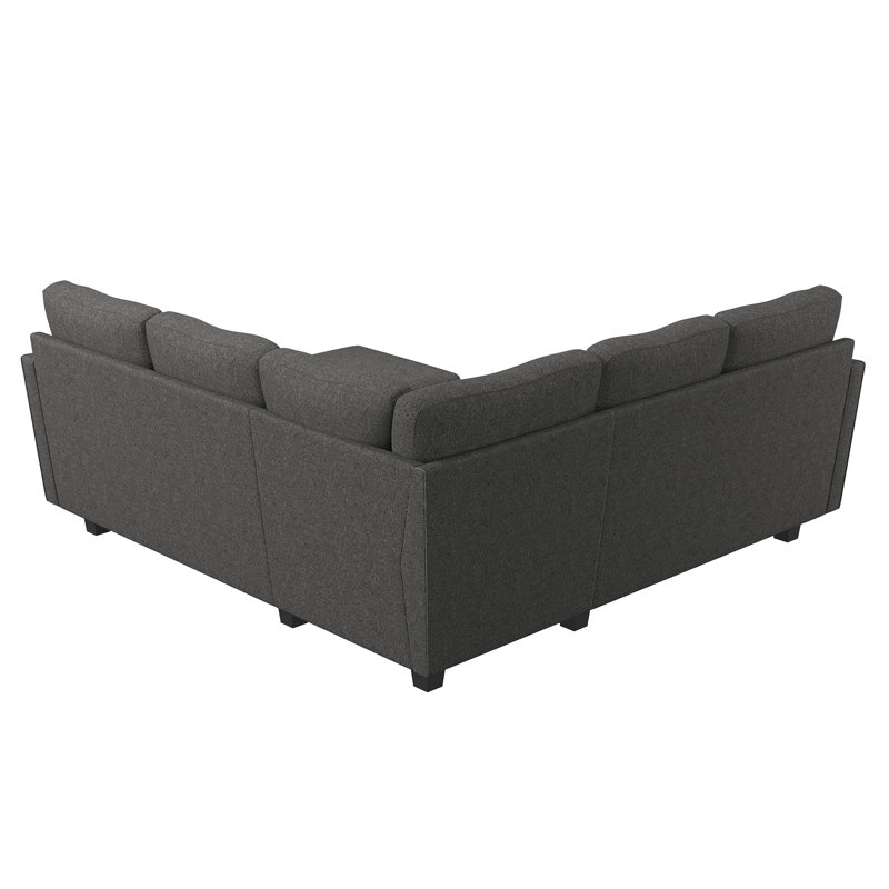 Lark Manor™ Tufted Corner Sectional Sofa With Storage Tray Ottoman